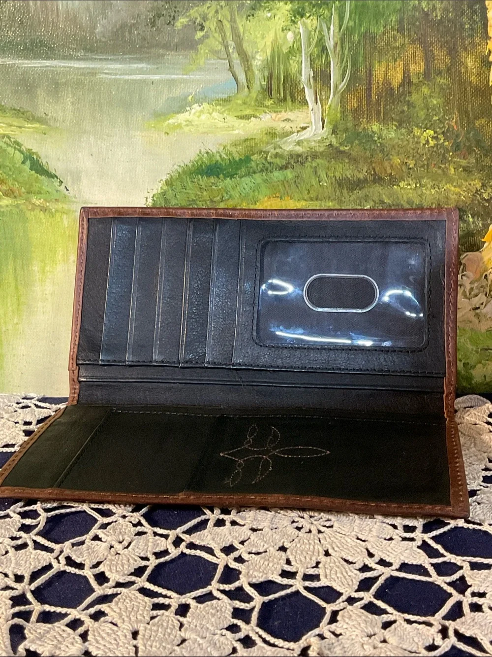 Justin Boots Dark Brown Leather Key & Card Holder